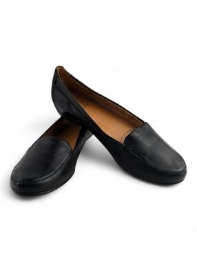 Naturalizer Women's Classic Black Leather Flat Slip On Loafers Shoes Size 7.5M